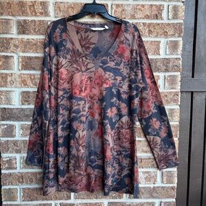 Soft Surroundings classic floral long sleeve top